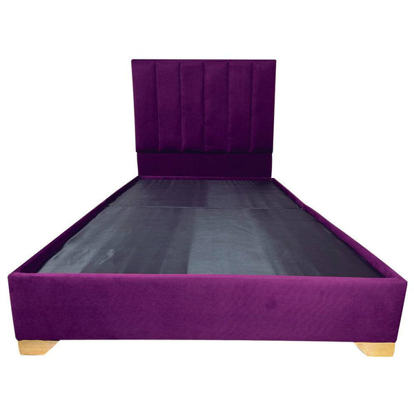 Base Cama Fusion River + Espaldar Microfibra Petfriendly Morado - Arte K Muebles