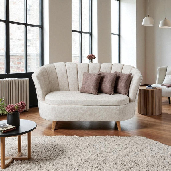 Sofa Moderno 2 Puestos Orquidea Tela Amigable a las Mascotas Marfil - Fabrica Online