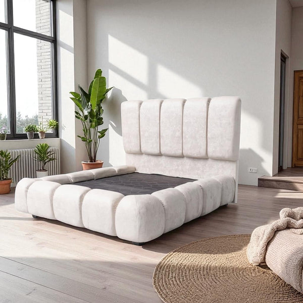 Combo Base Cama+ Espaldar Nube Tela Amigable a Las Mascotas Marfil - Fabrica Online