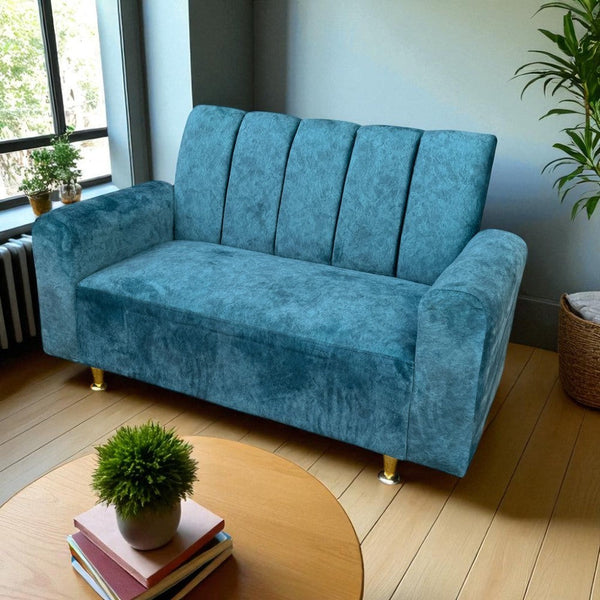 Sofa 2 Puestos Palma Tela Amigable a las Mascitas Azul - Fabrica Online