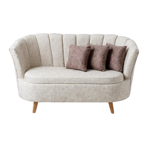 Sofa Moderno 2 Puestos Orquidea Tela Amigable a las Mascotas Marfil - Fabrica Online