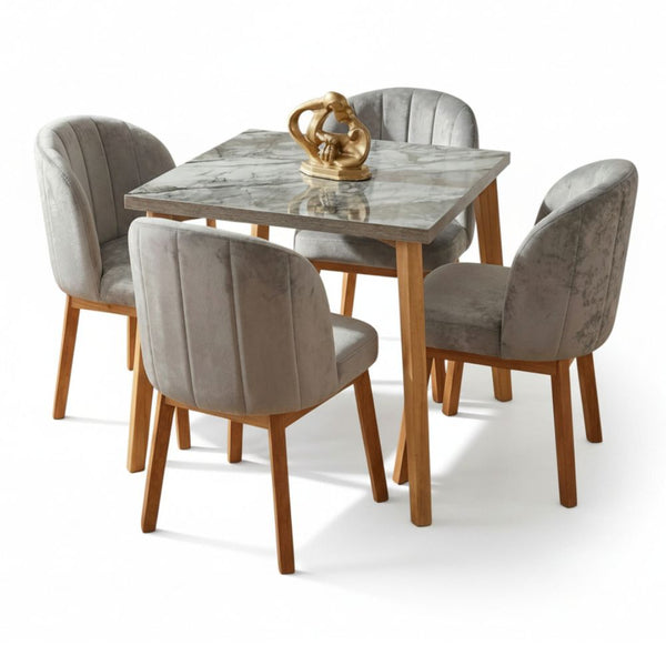 Juego de Comedor Duccaty 4 Puestos Gris - Fabrica Online