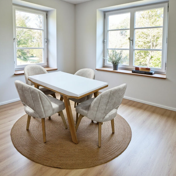 Combo Sala Multifuncional + Comedor Miami Marfil - Fabrica Online