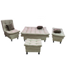 Juego de Sala Kioto + Sofa Cama + 2 Polronas + Puff + 3 Cojines Color Marfil - Fabrica Online