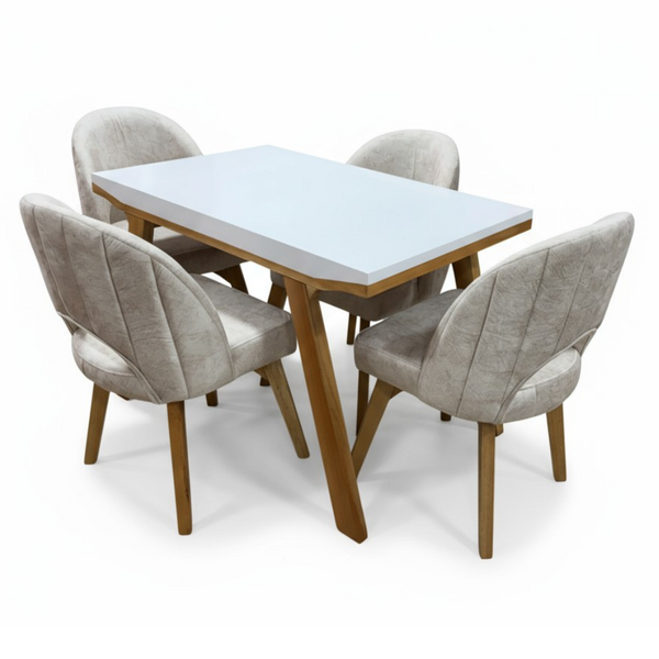 Combo Sala Multifuncional + Comedor Miami Marfil - Fabrica Online