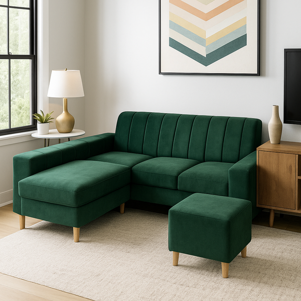 Sala Multifuncional Con Baul Tela Antifluido Verde Oliva - Fabrica Online