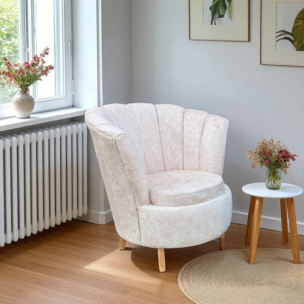 Poltrona Moderna Orquidea Tela Amigables a las Mascotas Marfil - Fabrica Online