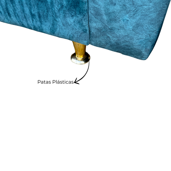 Sofa 2 Puestos Palma Tela Amigable a las Mascitas Azul - Fabrica Online