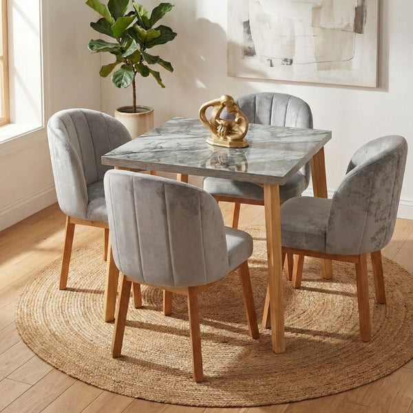 Juego de Comedor Duccaty 4 Puestos Gris - Fabrica Online