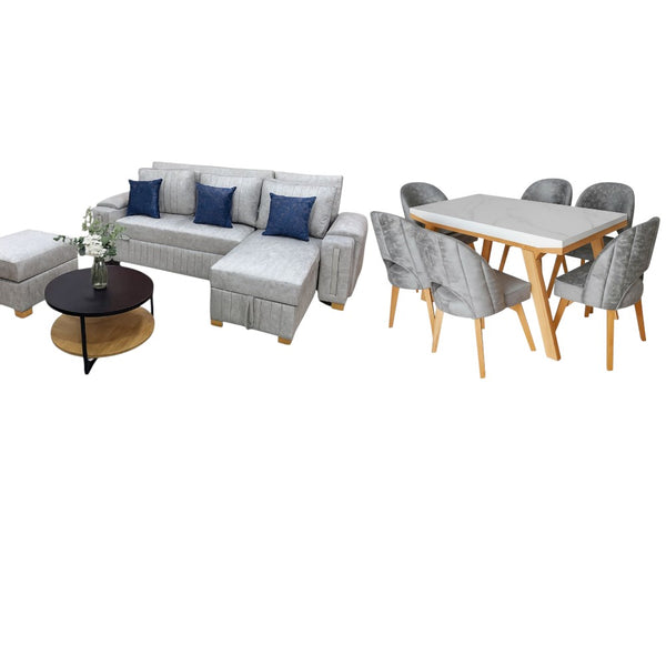 Sala Cama Dubai + Comedor Miami 6 Puestos - Fabrica Online