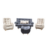 Juego de Sala Huevo Reclinable Color Gris y Marfil - Fabrica Online