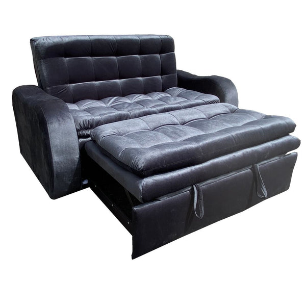 Sofa Cama Fusion Premium Microfibra Antifluido Negro - Arte K Muebles