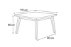 Juego de Comedor Miami 4 Puestos 110x80 Color Blanco Natural Sillas Tapizado Marfil - Fabrica Online