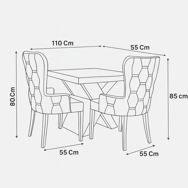 Juego de Comedor Arista 4 Puesto Color Gris - Fabrica Online