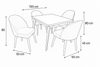 Juego de Comedor Italiano 4 Puestos 100x78 Color Blanco Natural Sillas Tapizado Plata - Fabrica Online