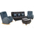 Juego de Sala Reclinable + Silla Mecedora + Silla Reclinable + Puff + 3 Cojines - Fabrica Online