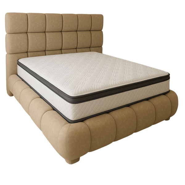 Combo Base Cama+ Espaldar Chocolatina Tela Amigable a Las Mascotas Color Taupe - Fabrica Online