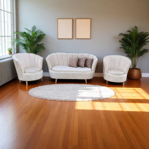 Juego de Sala Moderna Orquidea Tela Amigable a Las Mascotas Marfil - Fabrica Online