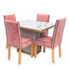 Juego de Comedor Apilado Marmolizado 4 Puestos Tela Amigable A Las Mascotas Palo de Rosa - Fabrica Online