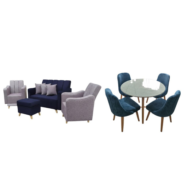 Combo Sala Rio + Comedor Circular Oslow - Fabrica Online