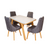 Juego de Comedor Oslow 4 Asientos 115x80 Color Blanco Natural Sillas Tapizadas Grises - Fabrica Online