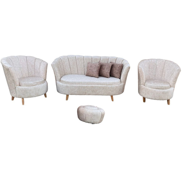 Juego de Sala Moderna Orquidea Tela Amigable a Las Mascotas Marfil Rosa - Fabrica Online