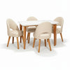 Juego de Comedor Orlando 4 Puestos Tela Antifluido Marfil 120X80