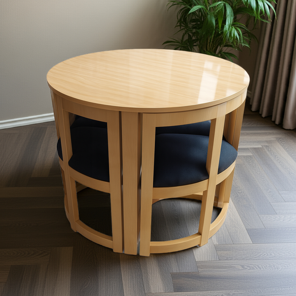 Juego de Comedor 4 Puestos Ahorrador de Espacio Redondo - Fabrica Online