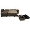 Sofa Cama en L Montealegre con Baul Integrado Tela Amigable a las Mascotas Cafe - Fabrica Online