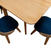 Comedor Fusion 4 Puestos Malaga Microfibra Azul - Arte K Muebles