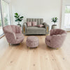 Sofa Cama Carro + 2 Poltronas + Puff + 3 Cojines Tela Amigable a Las Mascotas Gris Rosa - Fabrica Online