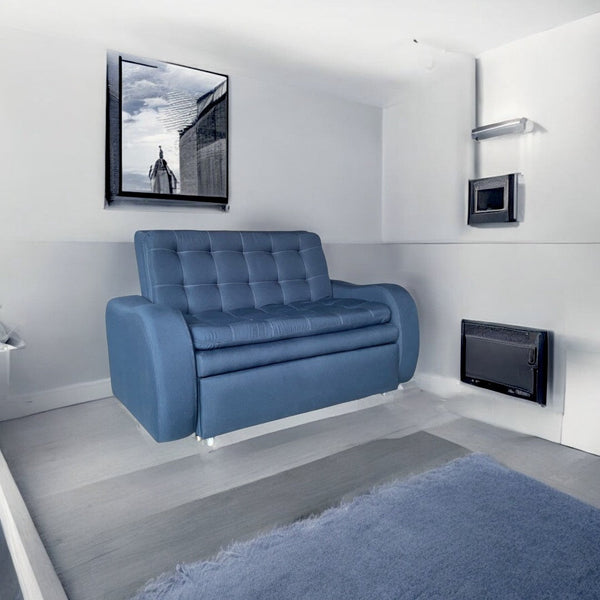 Sofá Cama Funcional Premium Tela Azul - Arte K Muebles