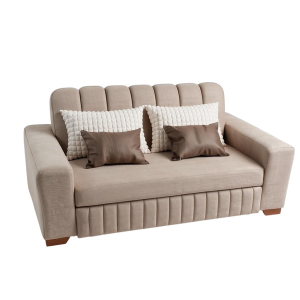 Sofa Cama Palma Multifucional Tela Amigable a las Mascotas Marfil - Fabrica Online