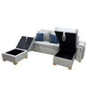 Sala Cama Multifuncional Dubai + Puff Baul + 3 Cojines Decorativos Tela Amigable a Las MAscotas Gris Plata - Fabrica Online