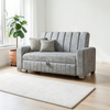 Sofa Cama Palma Multifucional Tela Amigable a las Mascotas Gris Plata - Fabrica Online