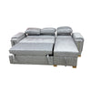 Sala Cama Multifuncional Dubai + Puff Baul + 3 Cojines Decorativos Tela Amigable a Las MAscotas Gris Plata - Fabrica Online