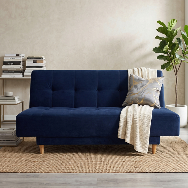 Sofa Cama London 3 Posiciones Tela Amigable a las Mascotas Azul
