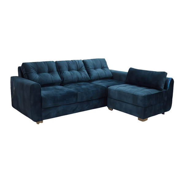 Sofa en L Gibraltar Tela Amigable a las Mascotas Color Azul - Arte K Muebles