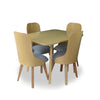Comedor Fusion Malaga + 4 Sillas Lona Gris - Arte K Muebles