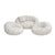 Sofa Nube 2 Puestos + 2 Poltronas + Puff + 3 Cojines Tela Polar Marfil - Fabrica Online