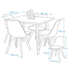 Juego de Comedor Atlantis 4 Puestos Negro 100x80cm - Fabrica Online