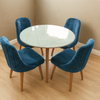 Juego de Comedor Oslow 4 Asientos Mesa Circular 90cm