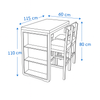 Juego de Comedor Barra 4 Puestos Blanco Natural 60 x115cm - Fabrica Online