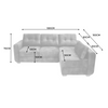 Sofa en L Gibraltar Tela Amigable a las Mascotas Color Gris - Arte K Muebles