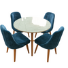 Juego de Comedor Oslow 4 Asientos Mesa Circular 90cm