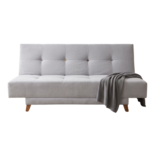 Sofá Cama Fusión London Antifluido Plata