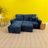 Sofa Cama en L Baúl Venecia Tela Amigable a Las Mascotas Azul - Fabrica Online