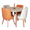 Juego de Comedor 4 Puestos Redondo Sillas Huevo Color Marfil - Fabrica Online