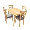 Juego de Comedor Marsella 4 Asientos 110x80 Color Miel Sillas Tapizadas Grises - Fabrica Online