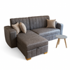 Sofa Cama en L Montealegre con Baul Integrado Tela Amigable a las Mascotas Gris - Fabrica Online